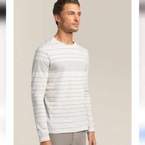 Long Sleeve Crewneck Tee Striped Cotton